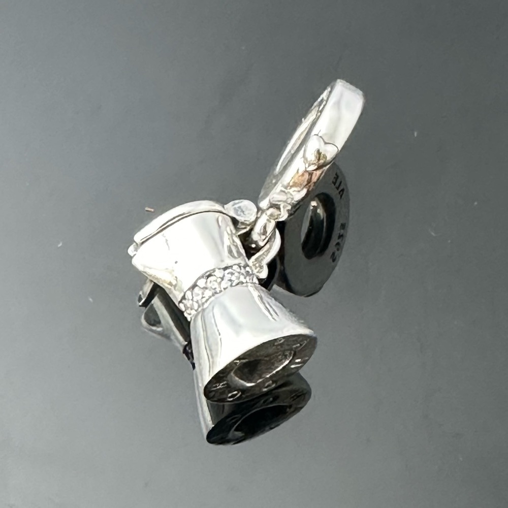 Pandora Sparkling Coffee Pot Charm Sterling Silver 925 Ale in a gift box #40